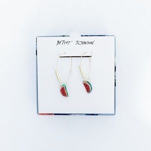 Betsy Johnson Gold Watermelon Drop Earrings
